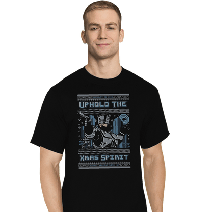 Daily_Deal_Shirts T-Shirts, Tall / Large / Black A Very Robo Christmas