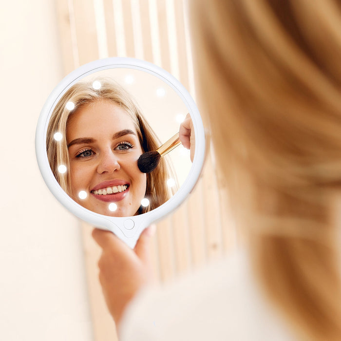 Absolute New York LED Makeup Round Handheld Mirror - ikatehouse