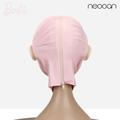 With  Pink latex hood / Without Gag / M（52-58cm）