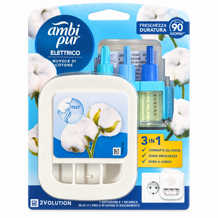 Ambi Pur 3volution Diffusore + Ricarica 20ML Nuvole di Cotone
