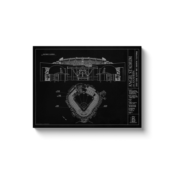 Angel Stadium 18x24" Canvas Wrap - Black