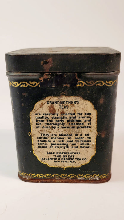 Antique 1920's GRANDMOTHER'S Orange Pekoe, India-Ceylon TEA TIN, Empty