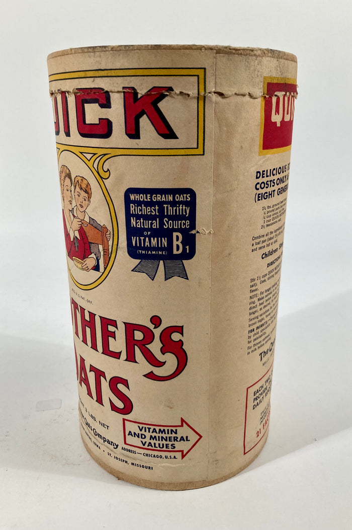 Antique Quick Mother's Oats, Cardboard Oatmeal Package, Quaker Oats