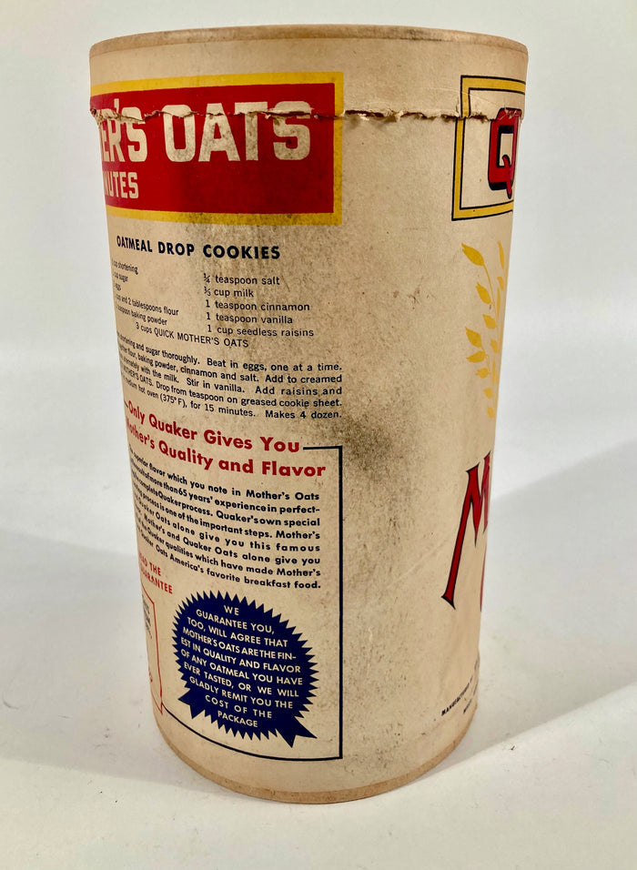 Antique Quick Mother's Oats, Cardboard Oatmeal Package, Quaker Oats