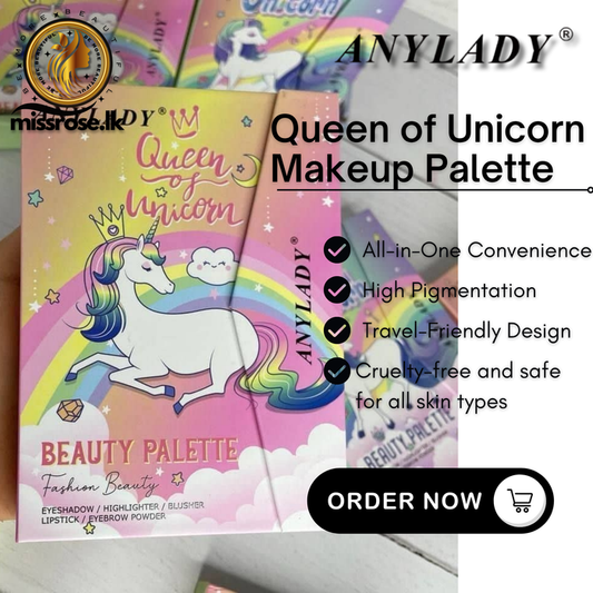ANYLADY Queen of Unicorn Makeup Palette  (EYESHADOW/ BLUSHER/ LIP STICK CREAM/ HIGHLIGHTER/ EYEBROW POWDER )