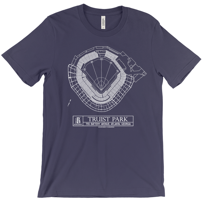 Atlanta Braves - Truist Park (Blue) Team Colors T-Shirt
