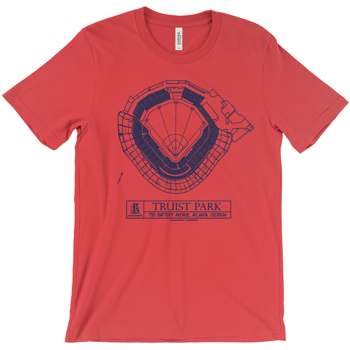 Atlanta Braves - Truist Park (Red) Team Colors T-Shirt