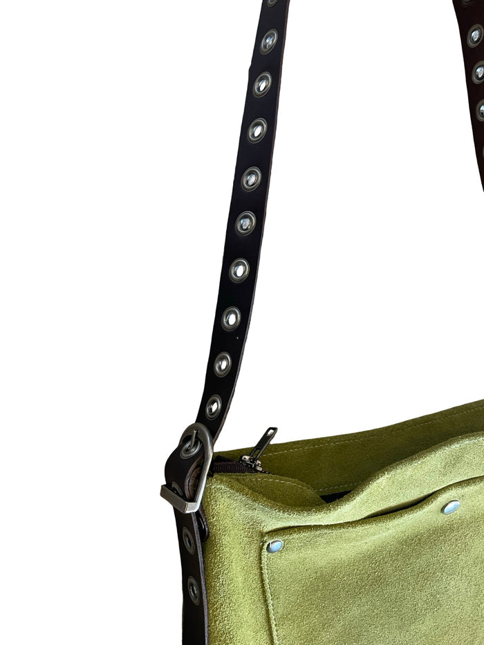 green suede/brown