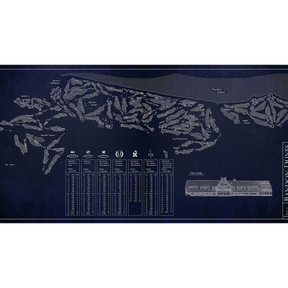 Bandon Dunes Master Map 24x48" Canvas Print