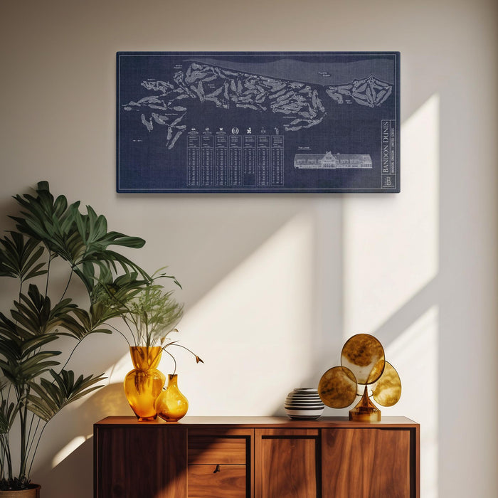 Bandon Dunes Master Map 24x48" Canvas Print