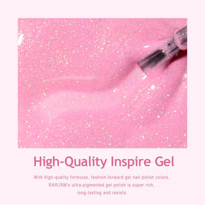 RARJSM ® Barbie Hot Pink Rainbow Shimmer Gel Nail Polish 15ml #610