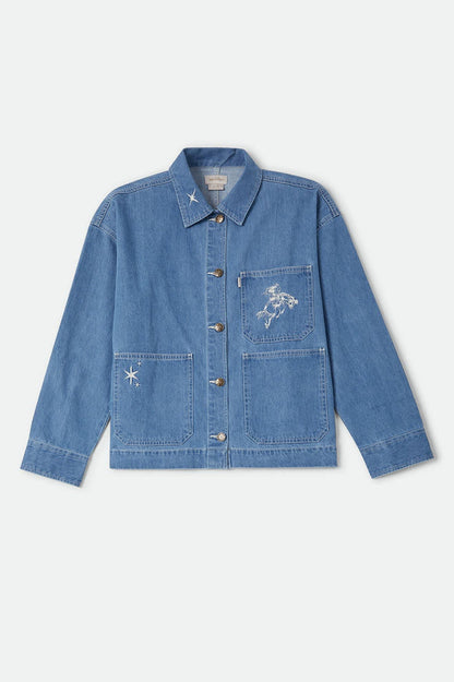 Women's Barn Jacket in the color Light Stone Wash - Front Product View