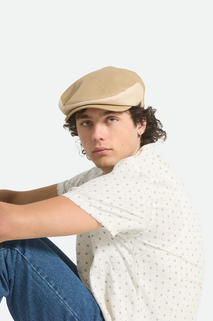 Unisex Barrel Alpha Snap Cap in the color Timeless Taupe Block - Men's Side View