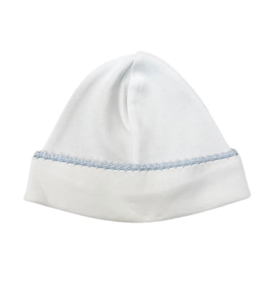 BCC Cap with Blue Crochet Trim