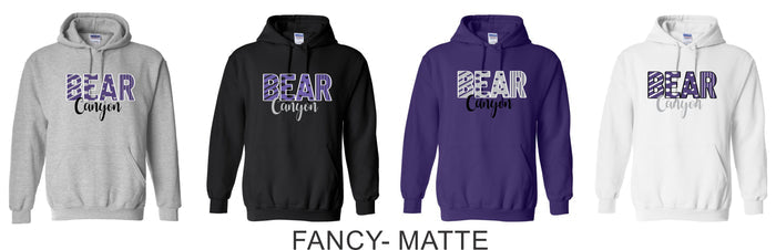 Bear Canyon Basic Hoodie- 4 Designs- Matte or Glitter