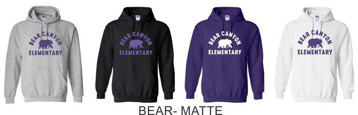 Bear Canyon Basic Hoodie- 4 Designs- Matte or Glitter