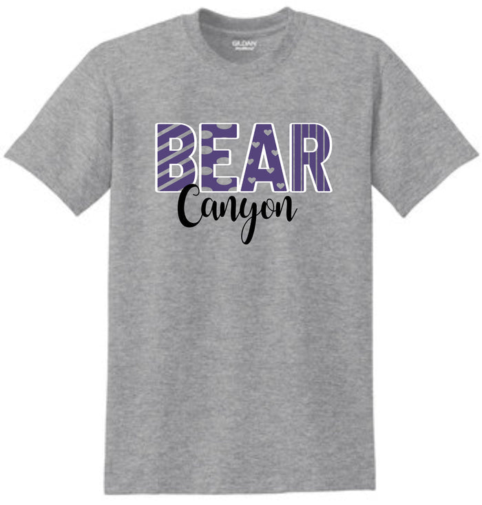 Bear Canyon Basic Tee FANCY Design- Matte or Glitter