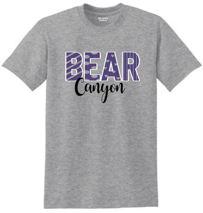 Bear Canyon Basic Tee FANCY Design- Matte or Glitter