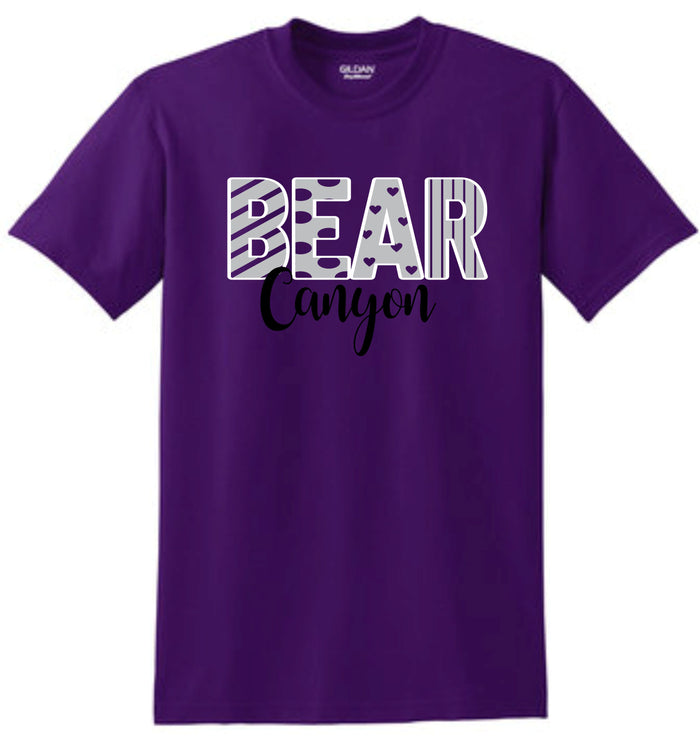Bear Canyon Basic Tee FANCY Design- Matte or Glitter