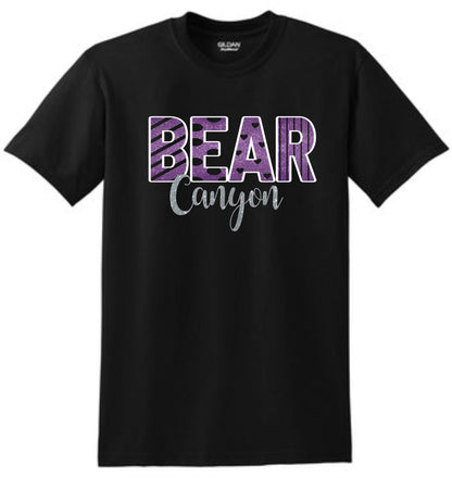 Bear Canyon Basic Tee FANCY Design- Matte or Glitter