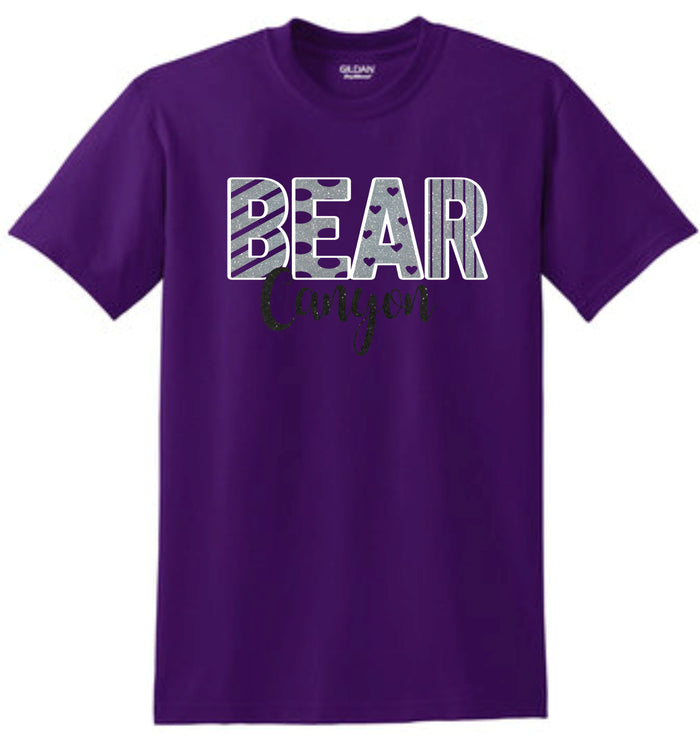 Bear Canyon Basic Tee FANCY Design- Matte or Glitter