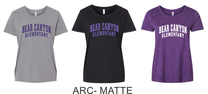 Bear Canyon Curvy Ladies Tee- Matte or Glitter- 4 Designs