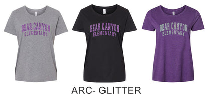 Bear Canyon Curvy Ladies Tee- Matte or Glitter- 4 Designs