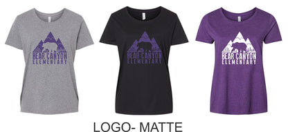 Bear Canyon Curvy Ladies Tee- Matte or Glitter- 4 Designs