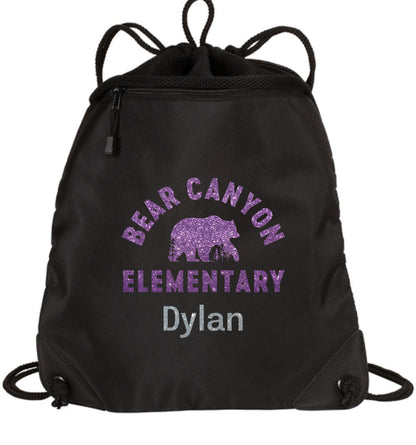 Bear Canyon Mesh Trim Drawstring Bag