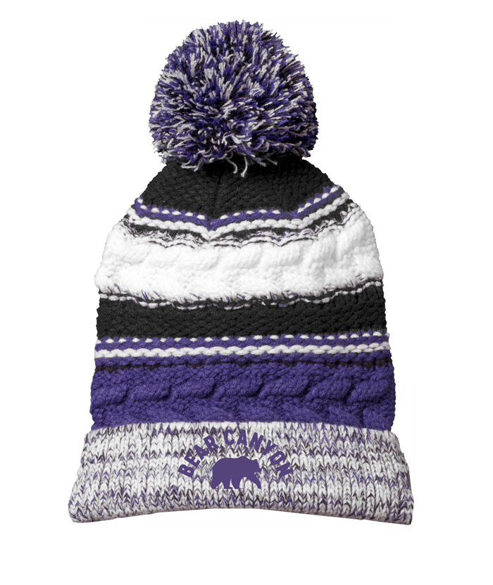 Bear Canyon Pom Pom Chunky Beanie- Embroidered