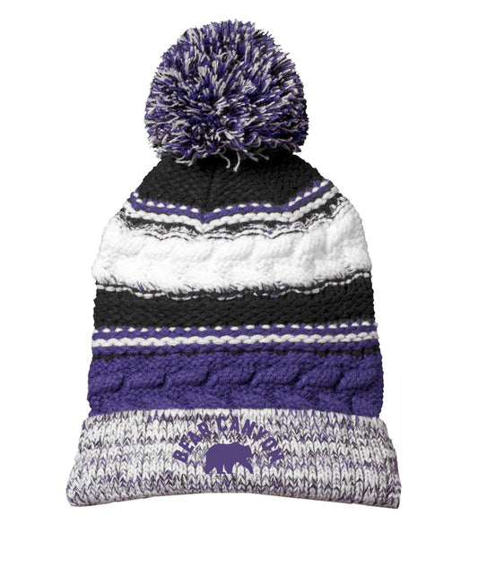 Bear Canyon Pom Pom Chunky Beanie- Embroidered
