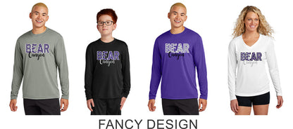 Bear Canyon Wicking Long Sleeve Tee- Youth, Ladies, Adult Sizes