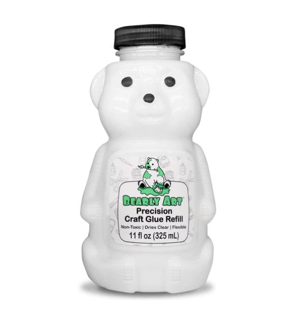 Bearly Art - Precision Craft Glue - The Refill.11 Fl Oz Bear Refill. CLEAR-DRYING, WRINKLE & CLUMP RESISTANT, NON-TOXIC & FREEZE/THAW STABLE. Available at Embellish Away located in Bowmanville Ontario Canada.