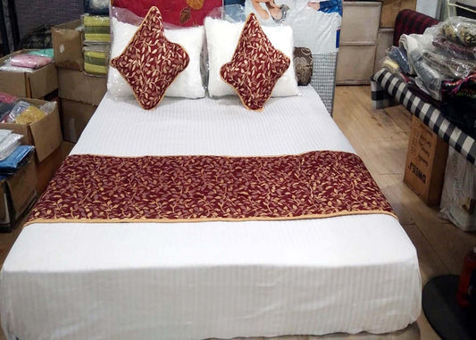 Bed Runner Double Bed Size Quilted Reversible with Best Cushion Covers