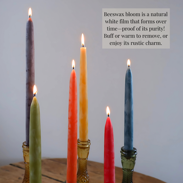 Beeswax Rounded Top Taper Candle Pair