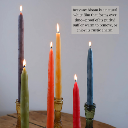 Beeswax Rounded Top Taper Candle Pair