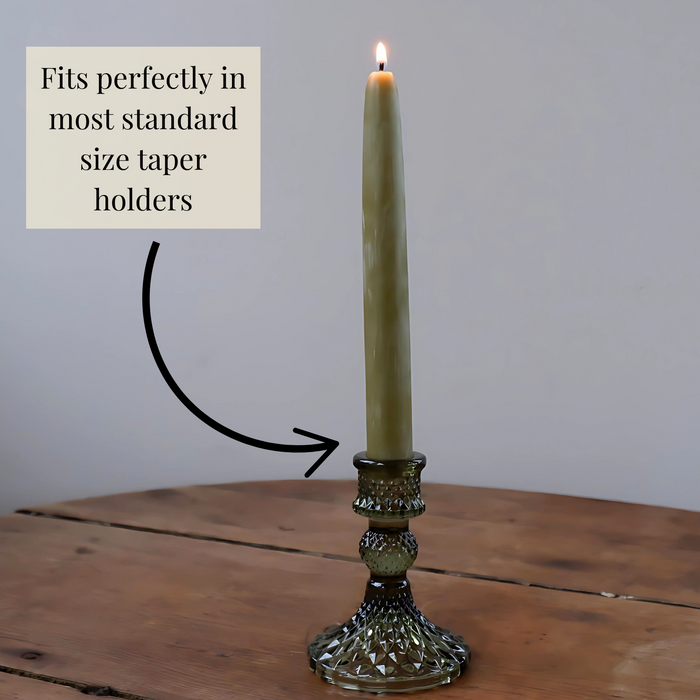 Beeswax Rounded Top Taper Candle Pair