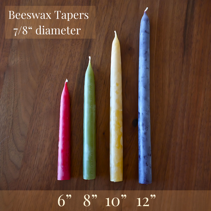 Beeswax Rounded Top Taper Candle Pair