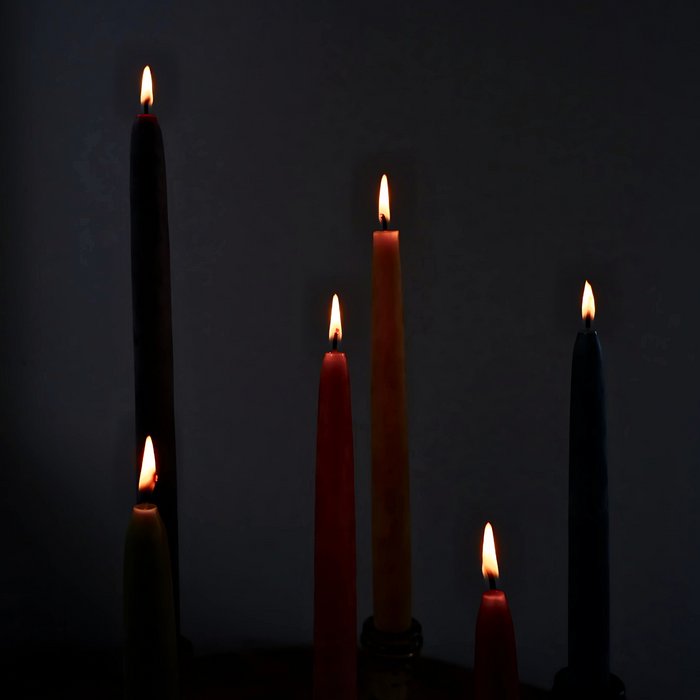 Beeswax Rounded Top Taper Candle Pair