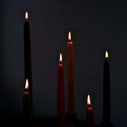 Beeswax Rounded Top Taper Candle Pair
