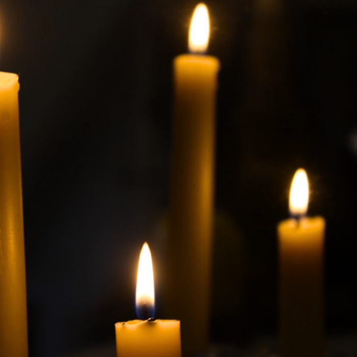 Beeswax Rounded Top Taper Candle Pair