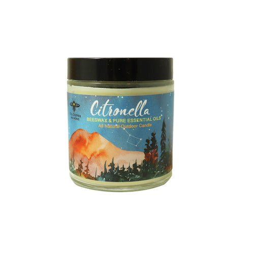Beeswax and soy wax citronella glass jar candle. 3.2 ounces. - Candlestock.com