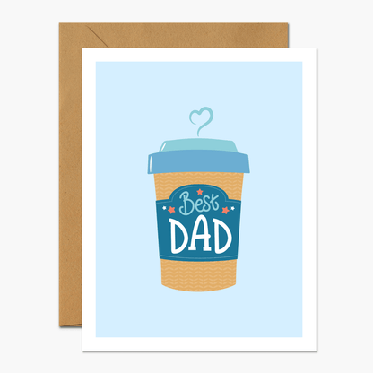Best Dad Coffee Cup - Fathers Day Card - Footnotes Paper