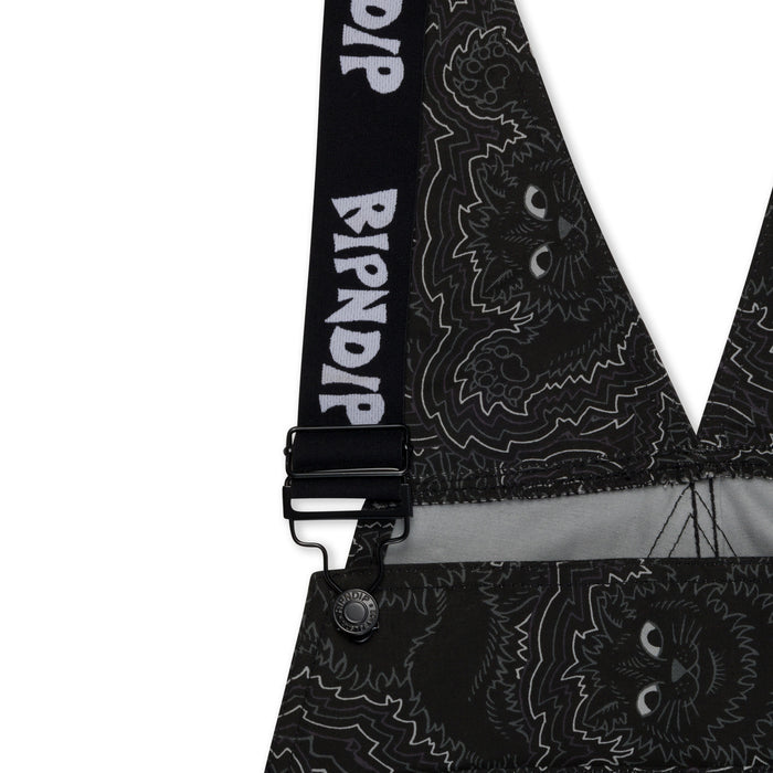 RIPNDIP Big Pussy Energy Cotton Twill Overalls (Black)