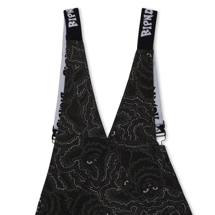 RIPNDIP Big Pussy Energy Cotton Twill Overalls (Black)