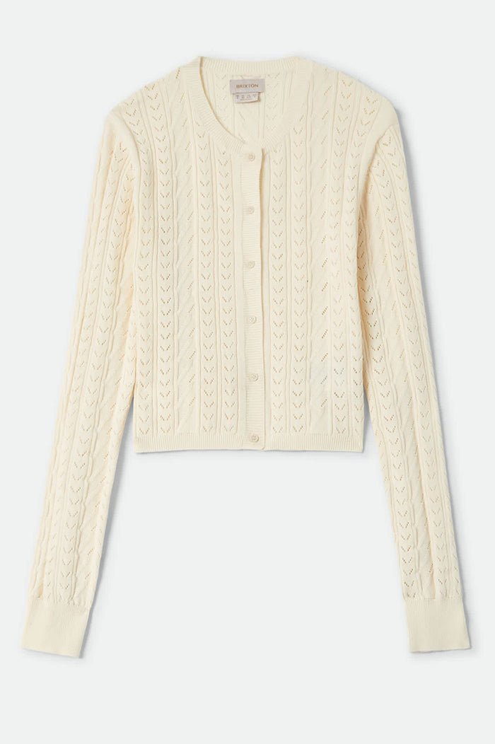 Women's Bixby Lightweight Cardigan in the color Wax Paper - Front Product View