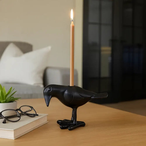 Black Crow Taper Candle Holder