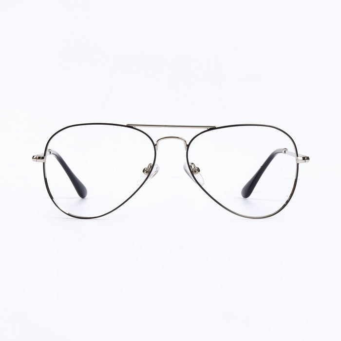 Black & Silver Aviator Full Rim
