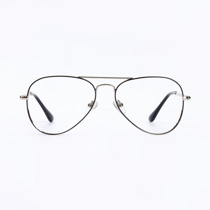 Black & Silver Aviator Full Rim