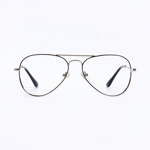 Black & Silver Aviator Full Rim